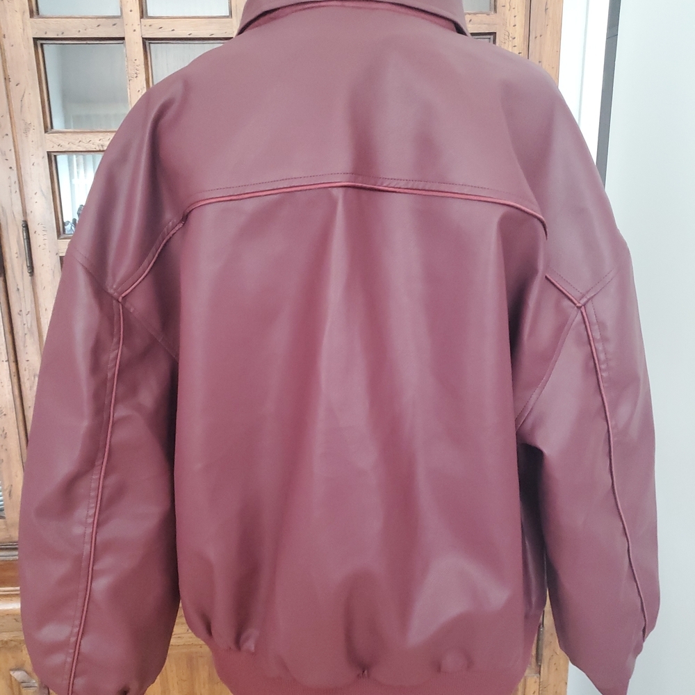 Princess Polly Burgundy Leather Jacket - Picture 4 of 7
